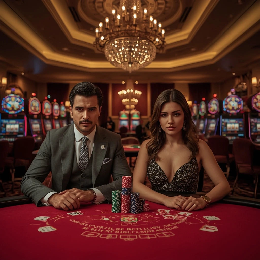 Deux joueurs de poker dans un CHIPS GG CASINO